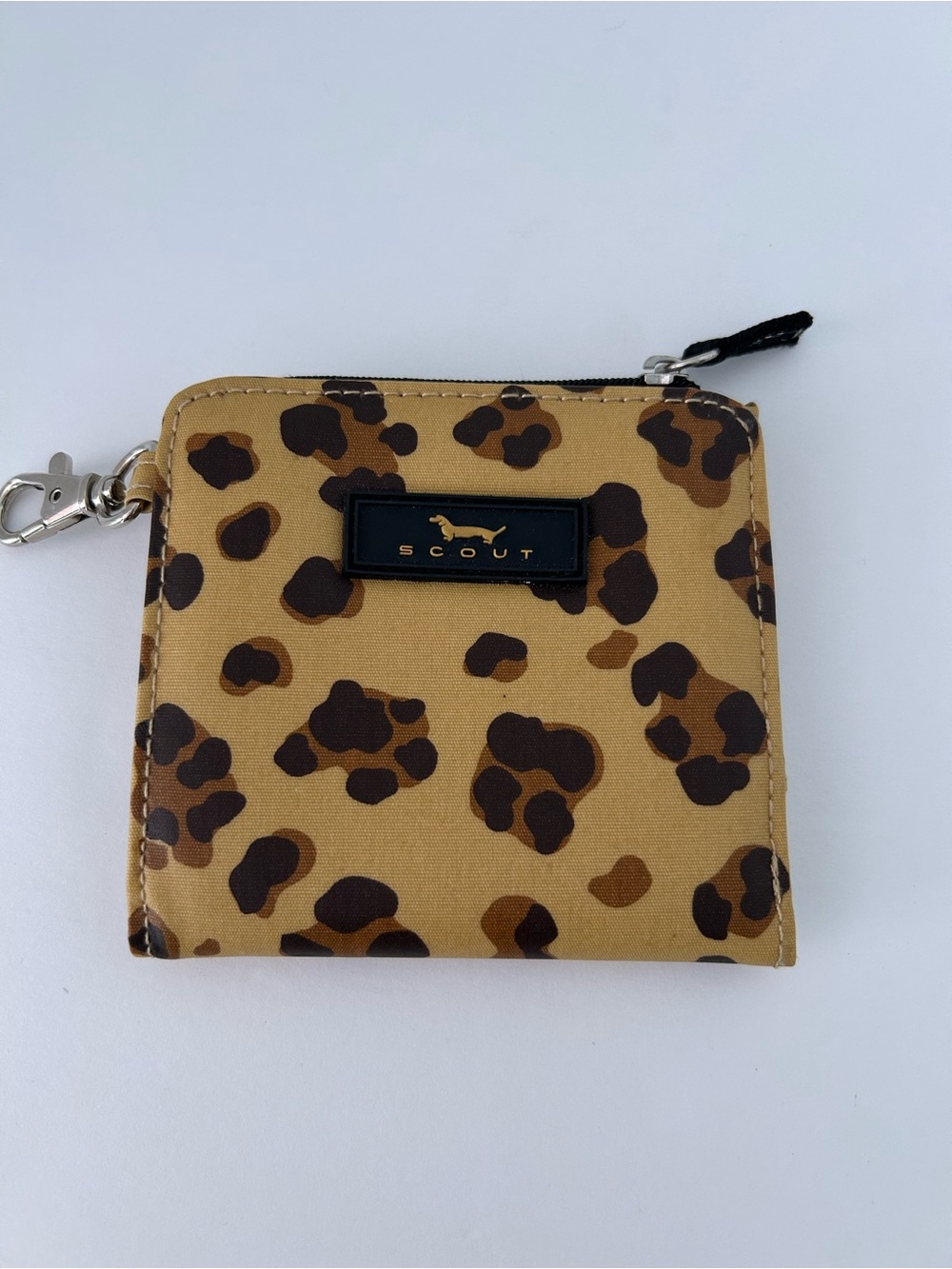 Scout Leopard Print Zip Key & Card Holder - Tan, Brown